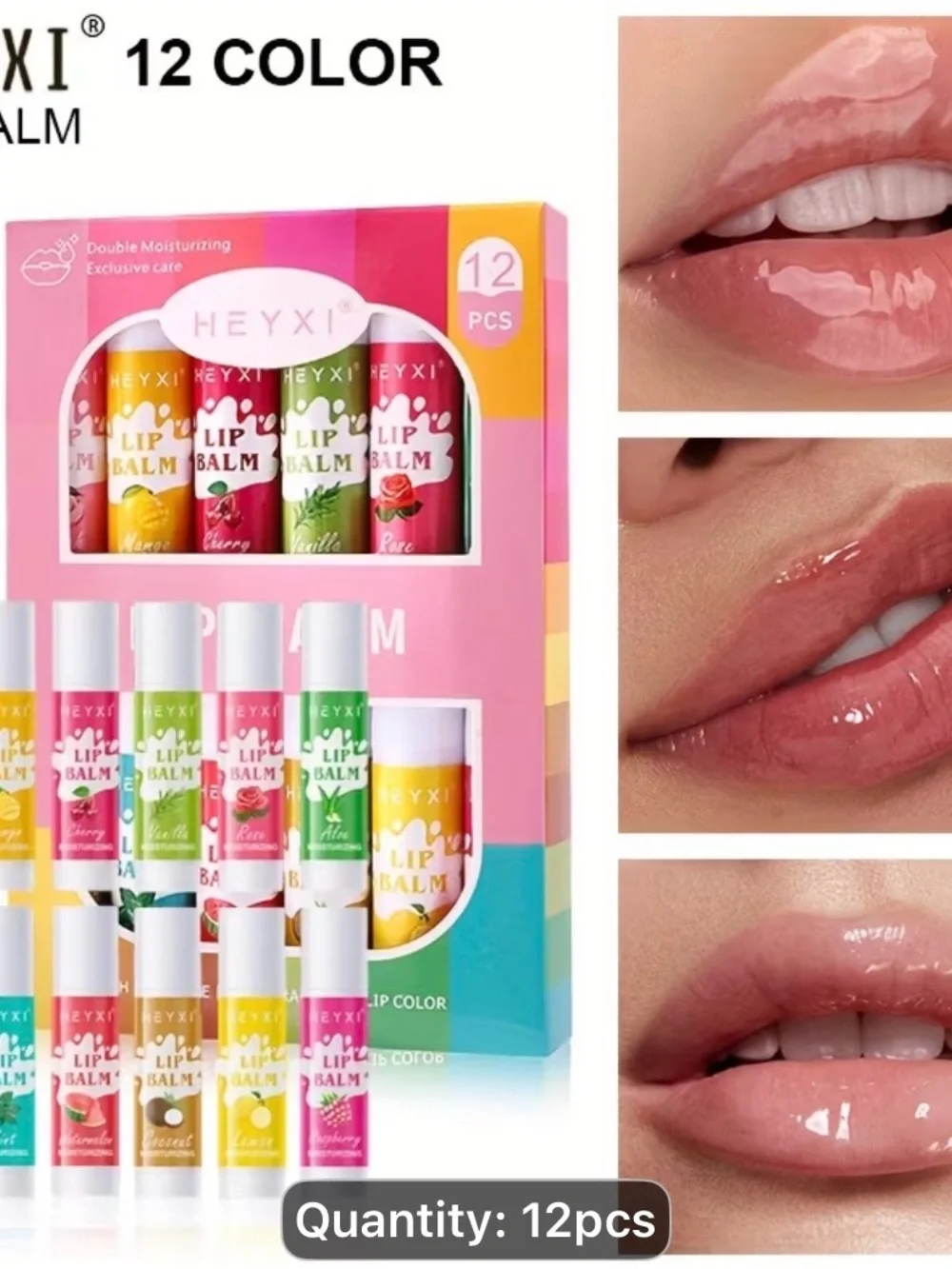 Forever 21 Sheer Glossy Pink Lip Balm Set (12pcs)